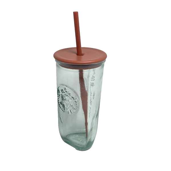 Starbucks Recycled Glass Triangle Cold Cup Terracotta Tumbler 16 oz Grande 2024