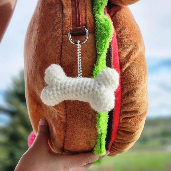 Crochet Dog Bone Keychain
