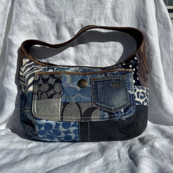 Coach Y2K Denim Patchwork Leather Medium Hobo 10808