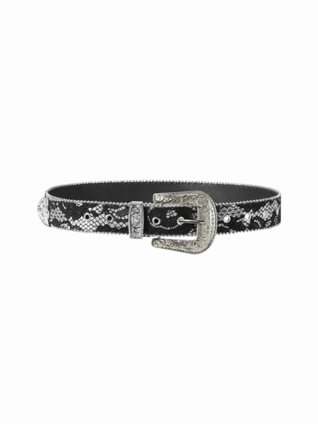 SNAKE-EFFECT DECOR ENGRAVED BUCKLE BELT