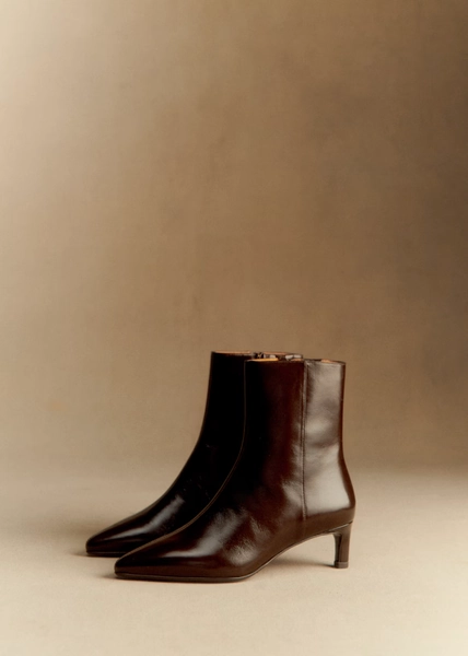 Garance Ankle Boots - Chocolate patent  - Bovine leather - Sézane