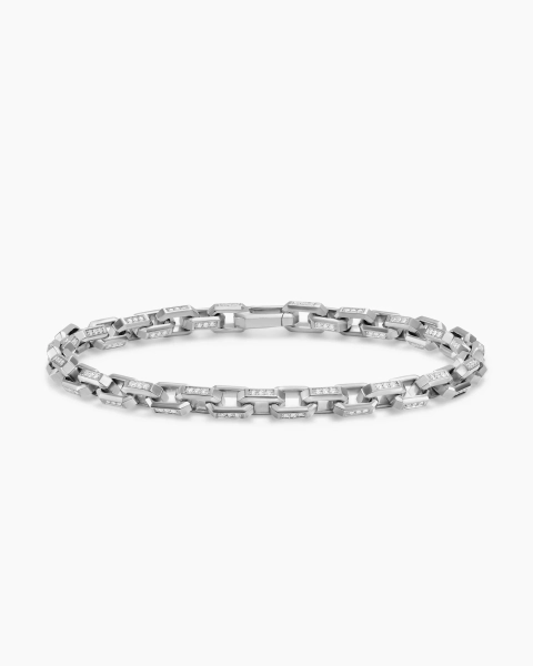 Streamline® Link Bracelet in Sterling Silver with Diamonds, 5.5mm