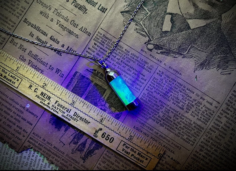 Crushed Uranium Glass Pendant