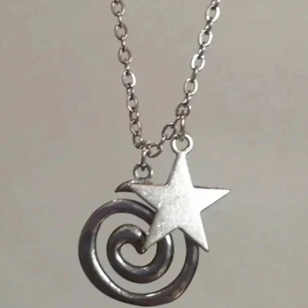 Gothic Vintage Spiral Star Pendant Necklace