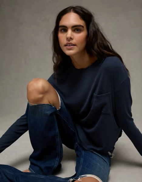 AE Soft & Sexy Long Sleeve Pocket T-Shirt