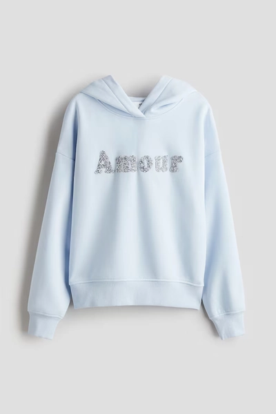 Oversized Hoodie with Motif - White Ski Club
