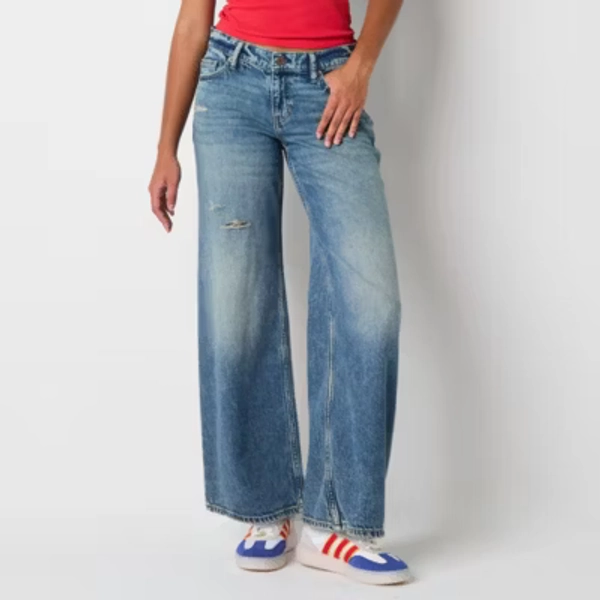 Arizona Airy Drape Womens Juniors Low Rise Baggy Fit Jean