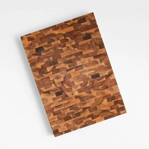 Crate & Barrel Rectangular Acacia End-Grain Cutting Board