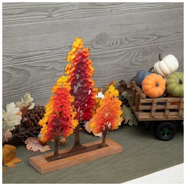 Autumn Trees Metal Decor