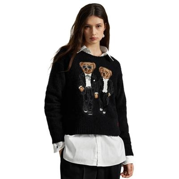 Polo Ralph Lauren Ralph & Ricky Bear Crewneck Sweater - Black Multi