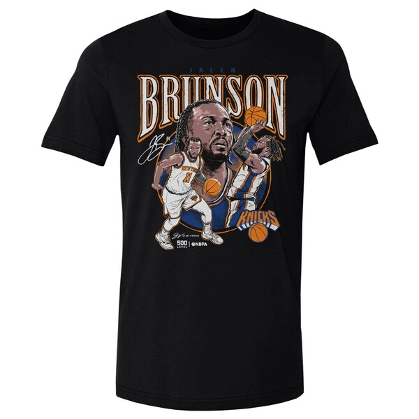 Men's New York Knicks Jalen Brunson 500 Level Black Trio T-Shirt