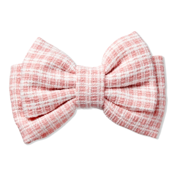 Pind and Ivory Tweed Bow Barrette