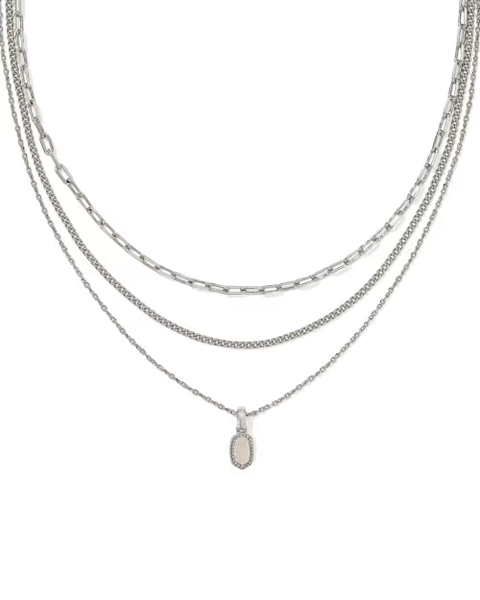 Mini Elisa Silver Triple Strand Necklace
