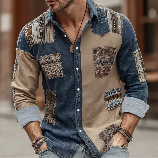 Men's Leopard Printed Shirt Vintage Outdoor Casual Holiday Lapel 3D Printed Lapel Shirt Blue Purple Brown - AliExpress 200000343