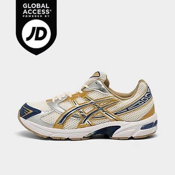 Men's ASICS GEL-1130 Casual Shoes in Cream/Pure Silver/Gold Size: 7.5