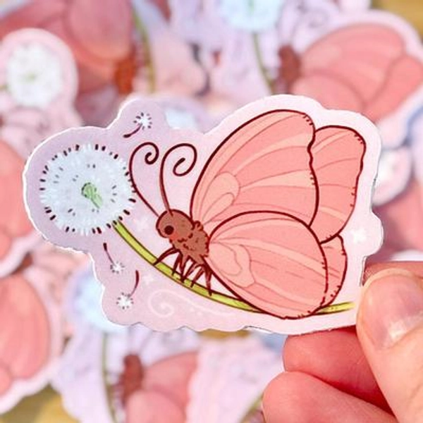 Butterfly Sticker | Cute Moth Bug Aesthetic Sticker | 1.75" x 2.5" | Pretty Bug Sticker