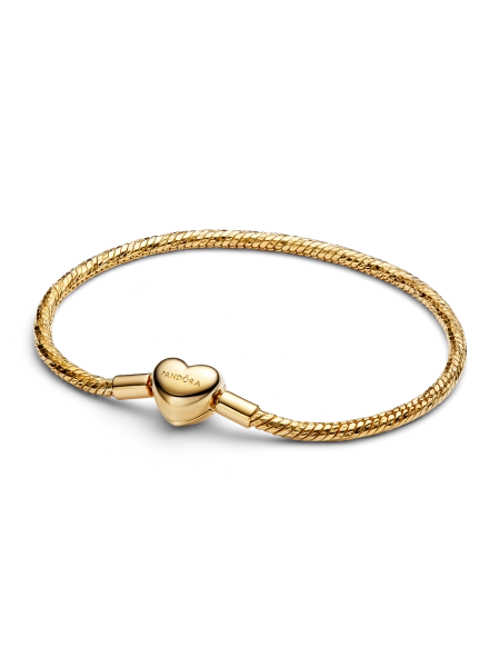 Heart Clasp Faceted Snake Chain Bracelet
