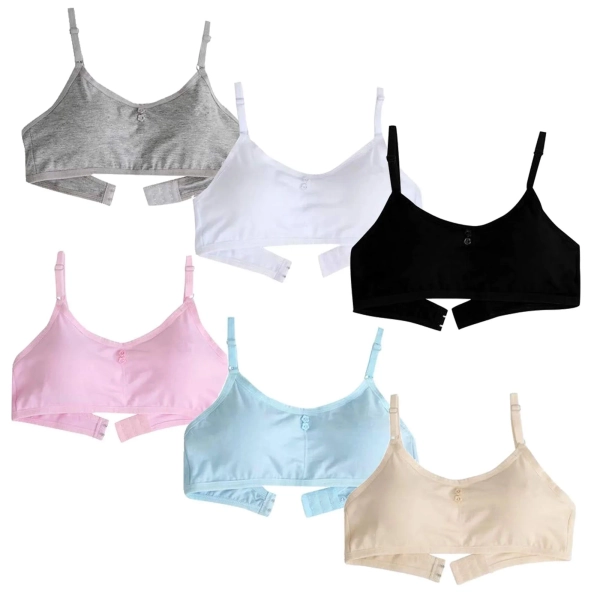 Girls Bra 12-16 Teen Student Girls Thin Cotton Bra Cotton Breathable Training Bras Elastic Shoulder Straps with Adjustable Straps