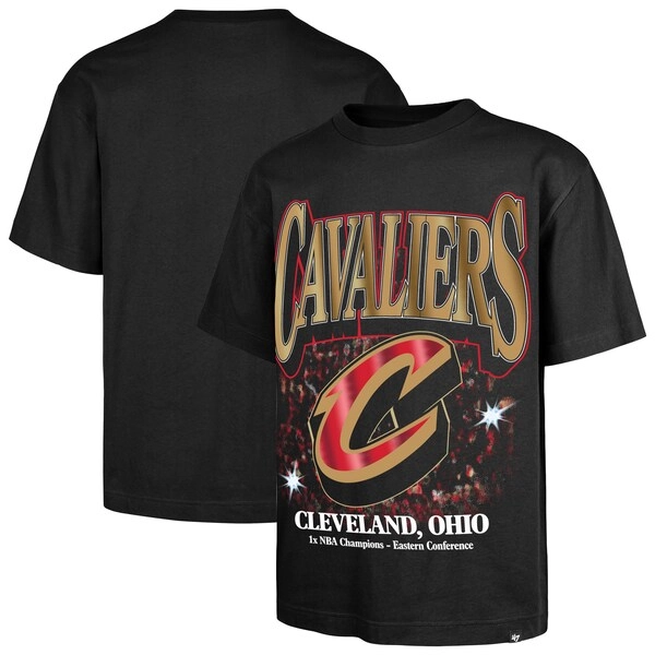 Men's Cleveland Cavaliers '47 Black Past Champs Collection Flashbulb Foundation T-Shirt