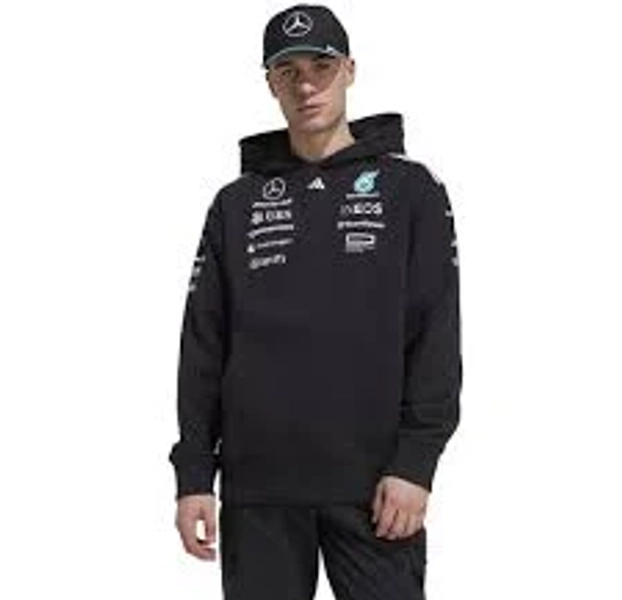 Mercedes AMG Petronas adidas F1 2025 Team Hoodie - Black