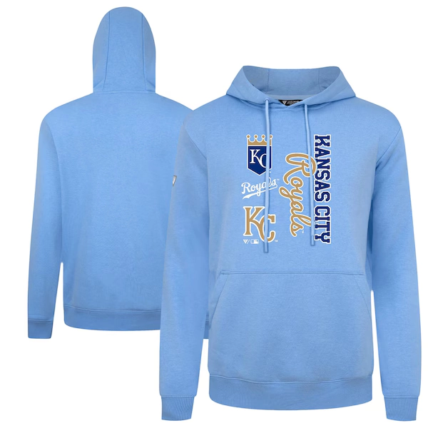 Men's Kansas City Royals Levelwear Light Blue Crown Podium Pullover Hoodie