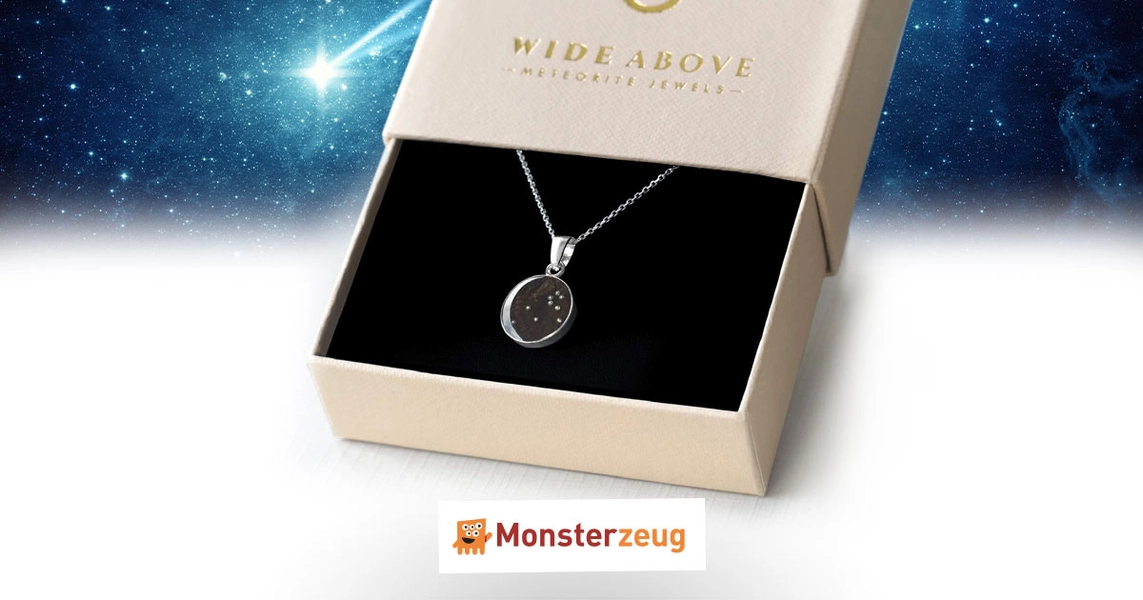 Meteorit Halskette mit Anhänger - Sternzeichen Kette aus Silber