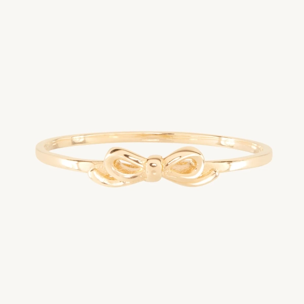 Toy Bow Gold Stacking Ring