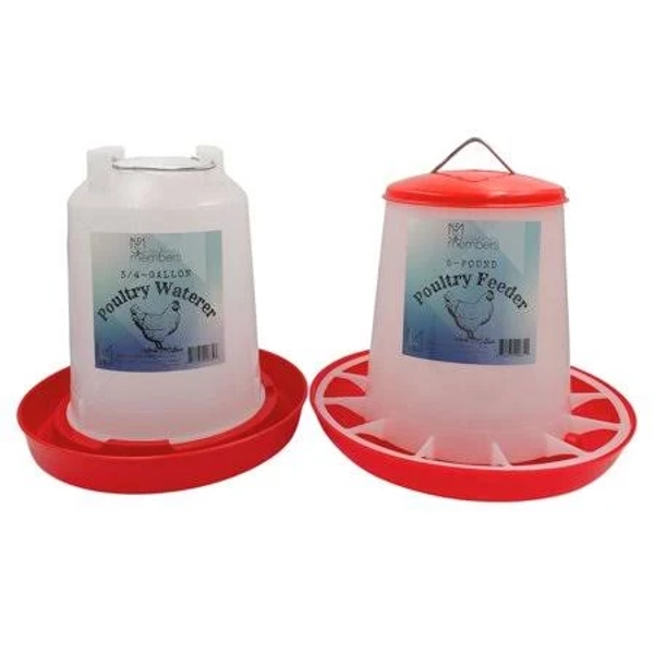 Little Family Members Chicken Feeder and Waterer Set