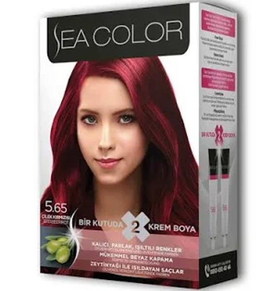 Sea Color 2X2 Tube Cream Hair Dye Set Strawberry Red No