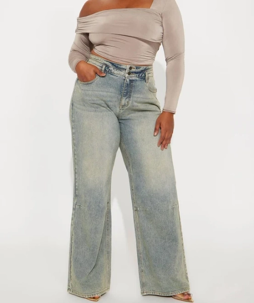 Fashion Nova Women's Tall Artesia Baggy Non Stretch Jeans