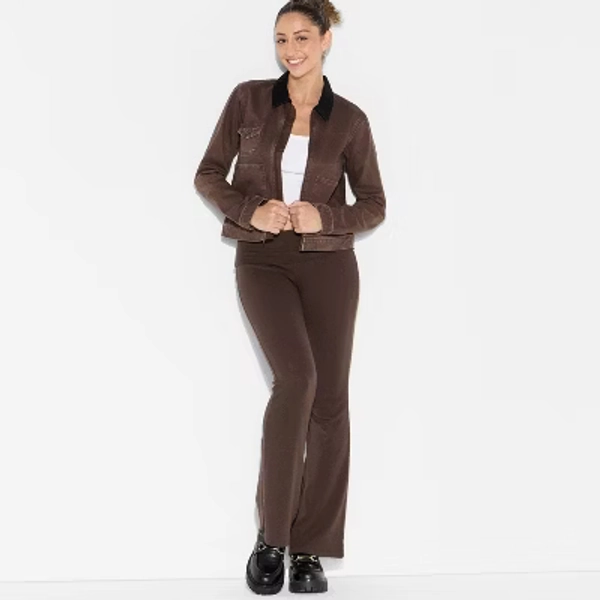 Women's Cozy Flare Mid-Rise Pull-On Pants - Wild Fable™ Espresso M