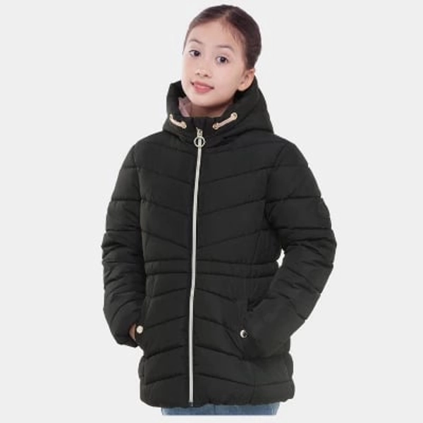 Rokka&Rolla Girls' Long Coat Puffer Jacket-Black, size 4-5