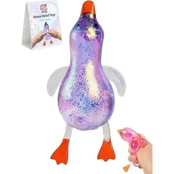 Nobrand Squishy Sugar Filled Soft Squeezy Glitter Sparkly Duck Stress Ball