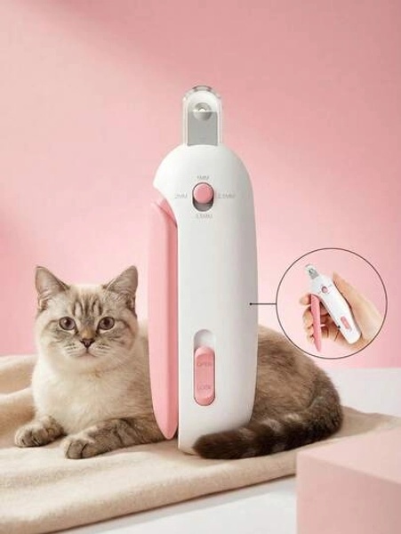 Professional Pet Nail Clippers With Round Protective Cover - Suitable For Cats And Dogs, Adjustable Hole Distance, Fit For Pets Of All Ages, Making Nail Trimming Easy And Effortless - Size Push Clipper-pink