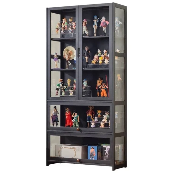Figure Cabinet Lego Display Cabinet Glass Cabinet with Light Household Crack Dust-proof Storage