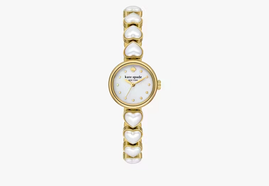 White Monroe Heart Pearl Bracelet Watch