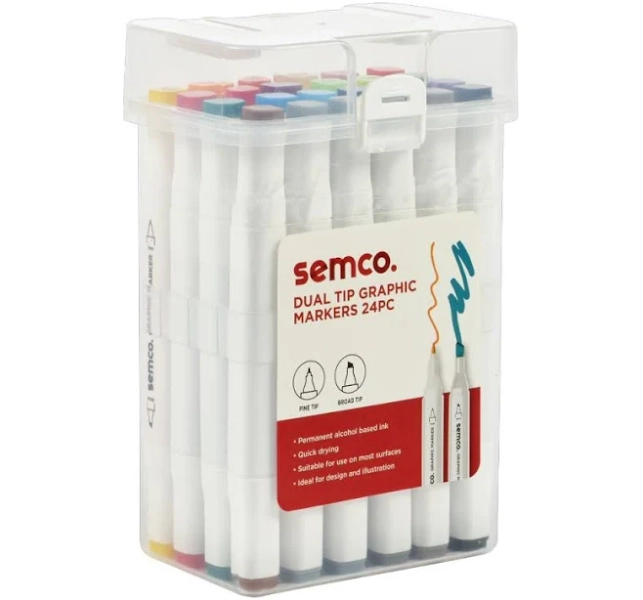 Semco Dual Tip Graphic Markers 48 Pack