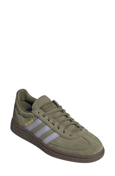 adidas Handball Spezial Sneaker in Focus Olive/Violet Tone/Gum at Nordstrom, Size 9