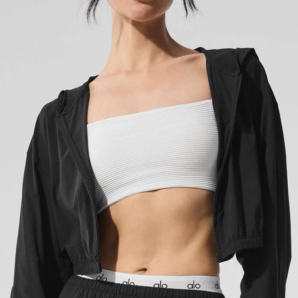 Alo Cropped Breezy Full-Zip Hoodie