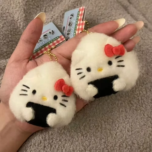 iigen Sanrio Hello Kitty Rice and Vegetable Sushi Pendant Keychain Cute Plush Cat Doll Bag Hanging Pendant Jewelry Accessories - AliExpress 36