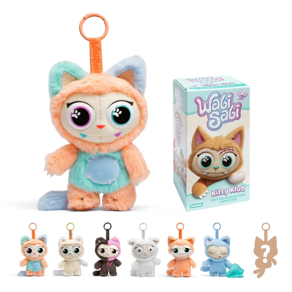 Wabi Sabi Kitty Club Mystery Plush Toys - 5in Blind Box Cat Plushie Keychain - Walmart.com
