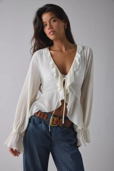 Kimchi Blue Dream Catcher Ruffle Bell Sleeve Flyaway Blouse