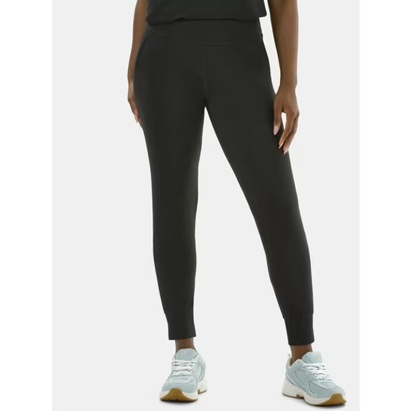 Avia Women's and Women's Plus SoftSculpt High-Rise Joggers with Side Pockets, 28" Inseam, Sizes XS-4X