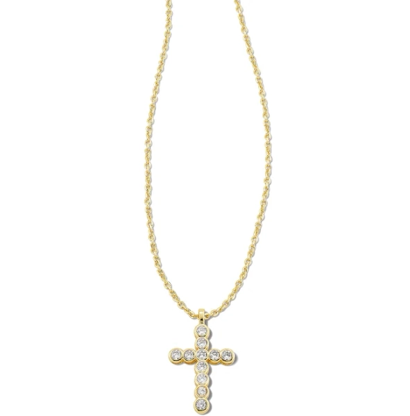 Kendra Scott White Crystal Cross Pendant Necklace