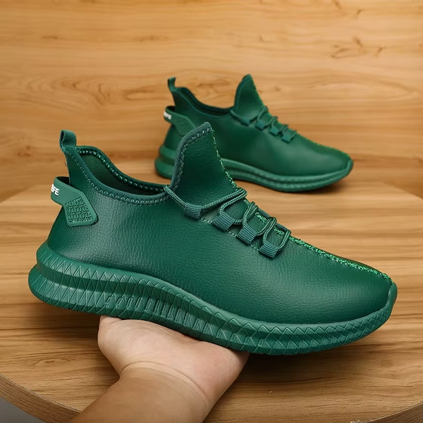 Cheap Green Running Shoes Men Ultralight Non-slip Men's Leather Sneakers Large Size 47 Walking Shoe Outdoor Sports Trainers Man - AliExpress 201768104