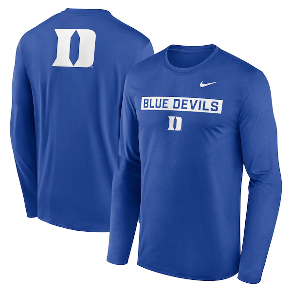 Men's Nike Royal Duke Blue Devils Primetime Campus 2-Hit Legend Dri-FIT Long Sleeve T-Shirt