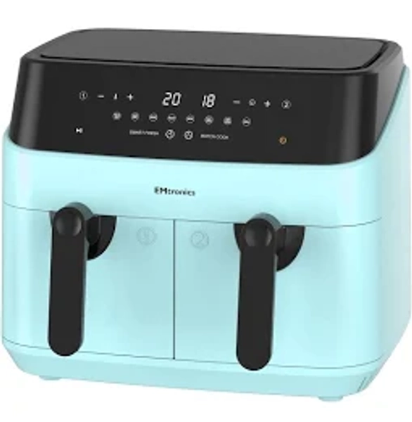 EMtronics WH Dual Air Fryer Extra Large Family Size Double XL 9 Litre