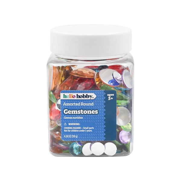 Hello Hobby Assorted Multicolor Round Gemstones for Crafting and Decor, 4.58 oz Pack - Walmart.com