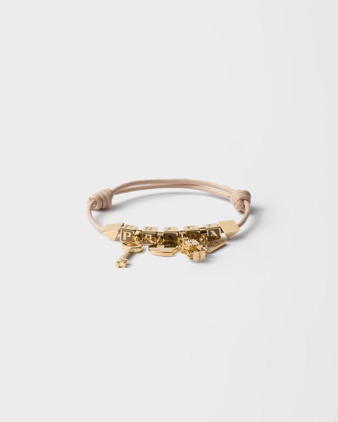 Nappa leather and metal bracelet