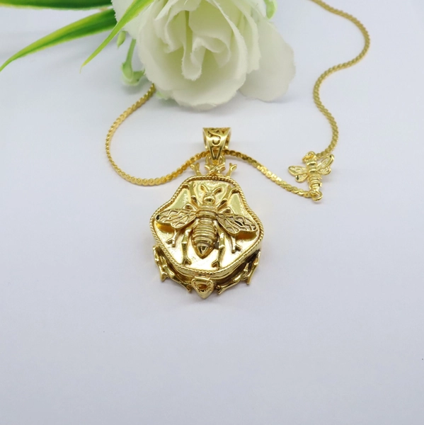 Sterling Silver Honey Bee Locket Necklace - Handmade Pendant